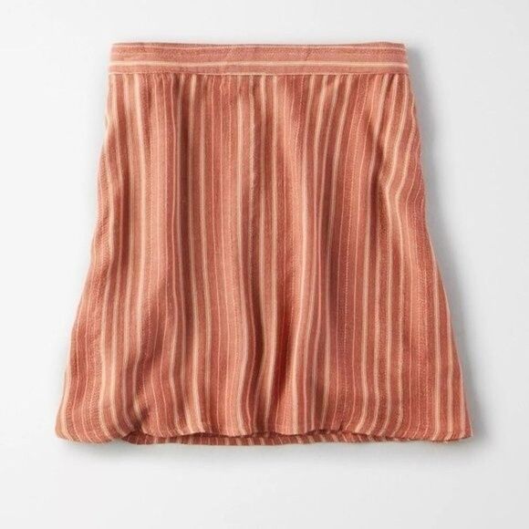 American Eagle High-Waisted Striped Tie Wrap Mini Skirt Size Medium - Picture 8 of 10